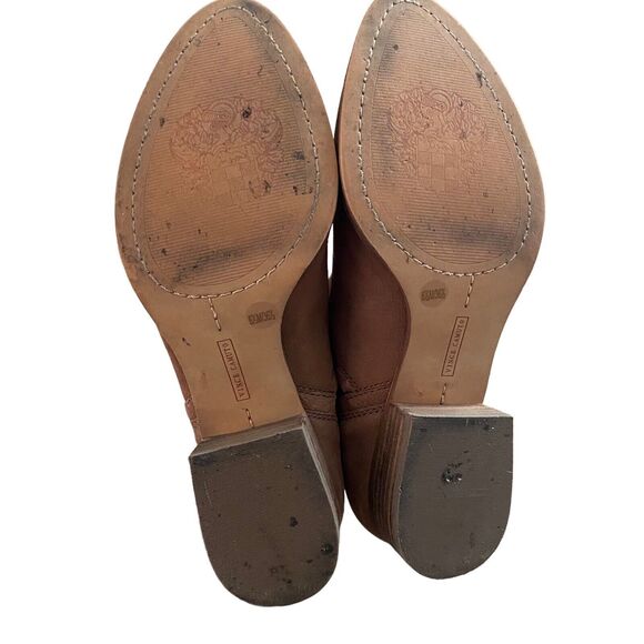 Vince Camuto 6.5 Carlal Ankle Booties Brown Leather Block Heel Boots - Picture 9 of 10